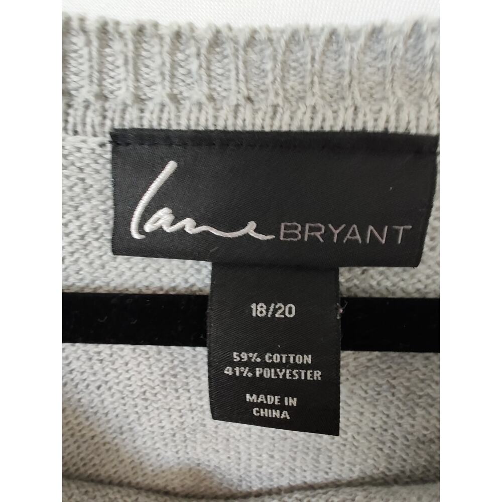 Lane Bryant Gray Animal Print Tight-Knit Crew Neck Fox Pullover Sweater 18 - Picture 3 of 11